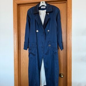 Vintage Union made blue double-breasted trench coat